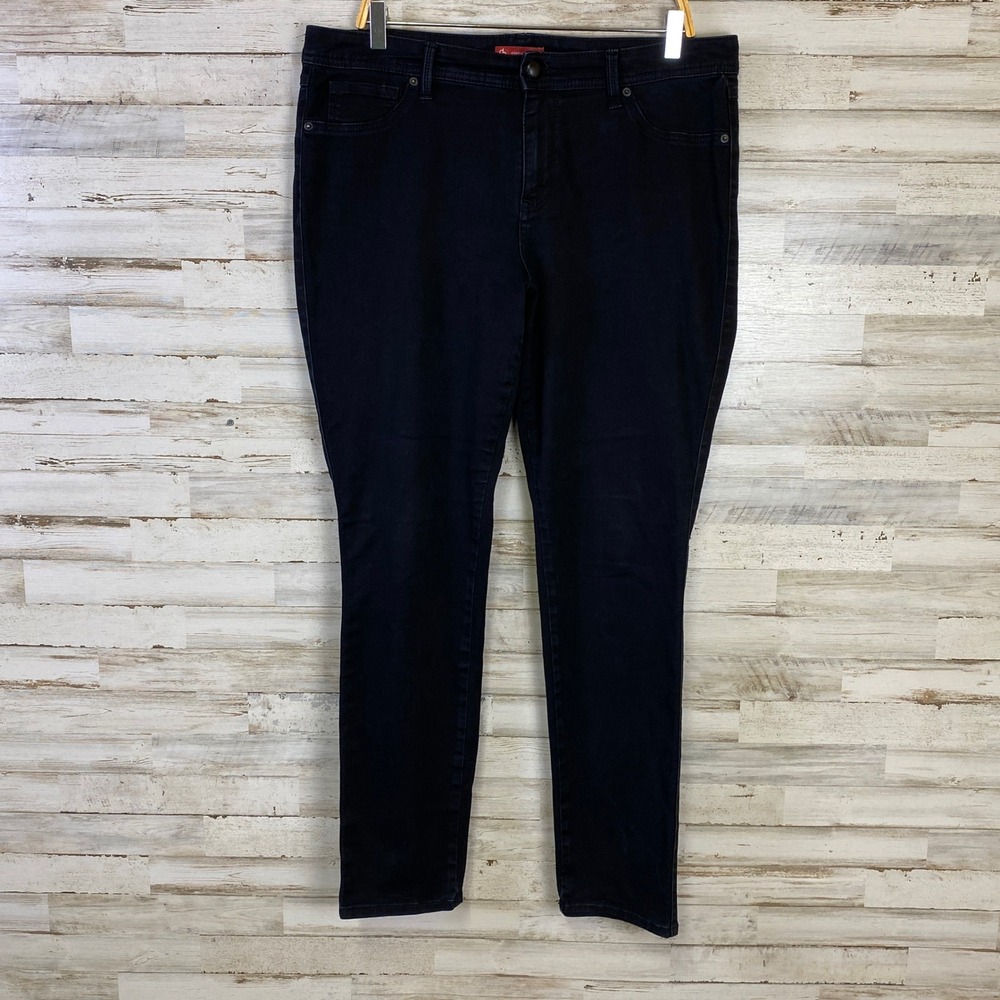 Dressbarn Established 1962  Skinny Jeans Women 16 Black Denim High Rise Stretch